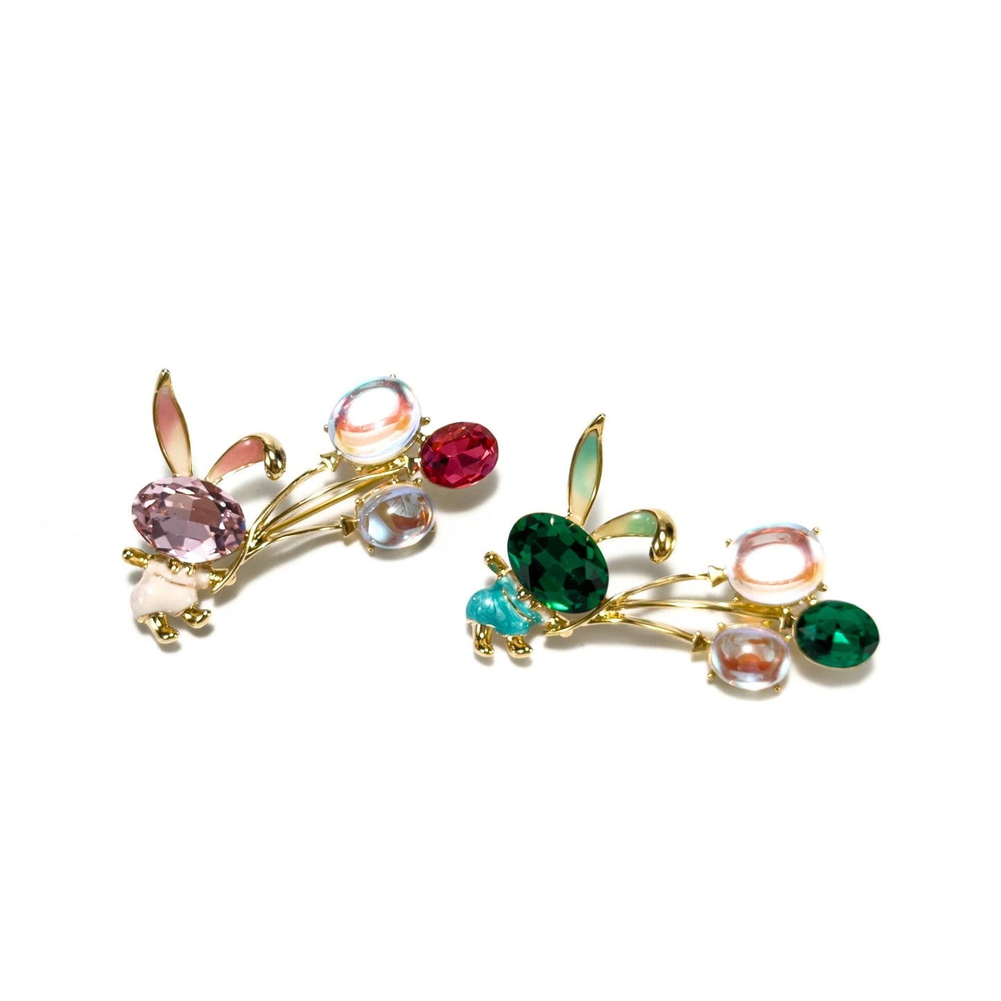 Balloon-Shaped Long-Eared Rabbit Brooch