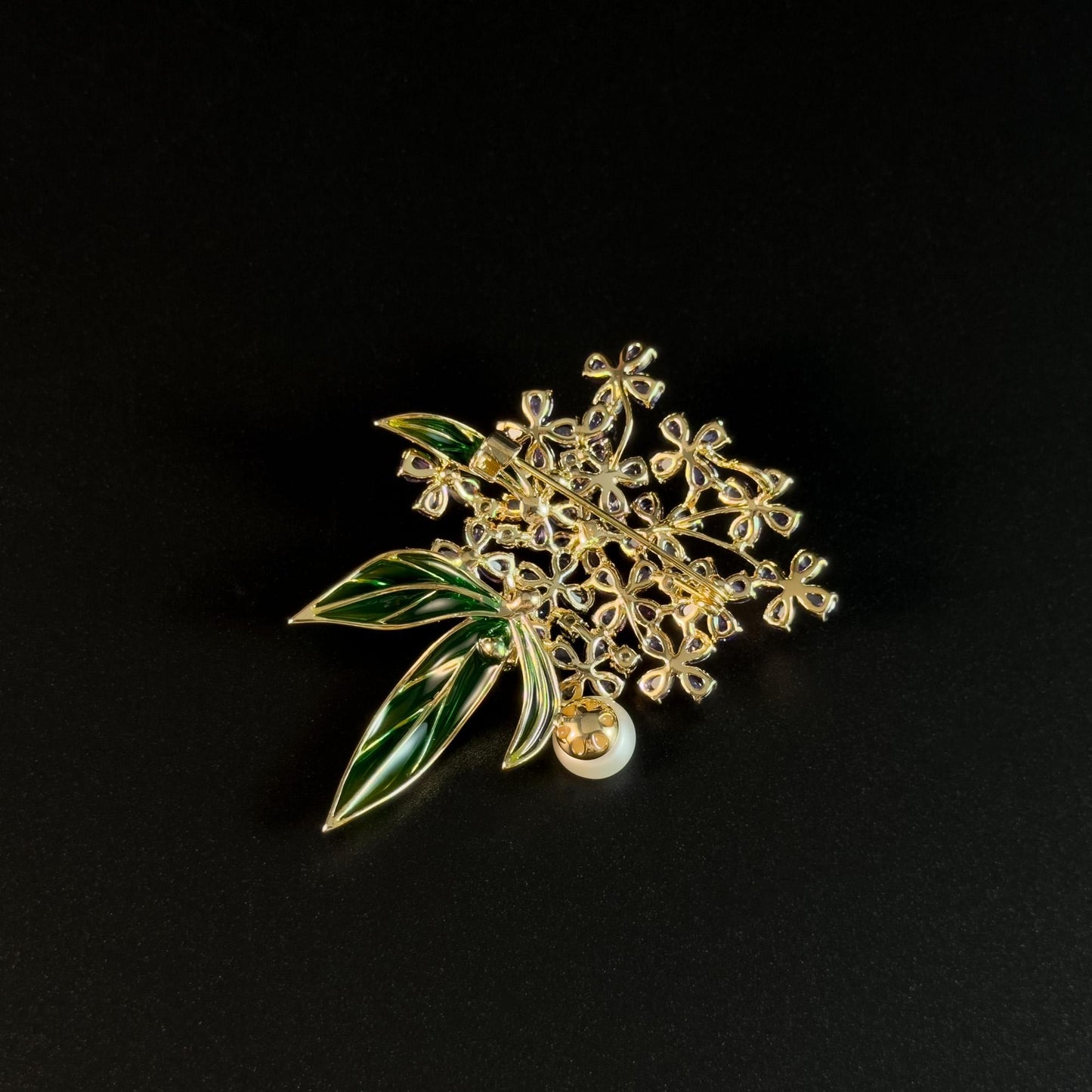 Pearl Purple Lilac Cluster Brooch