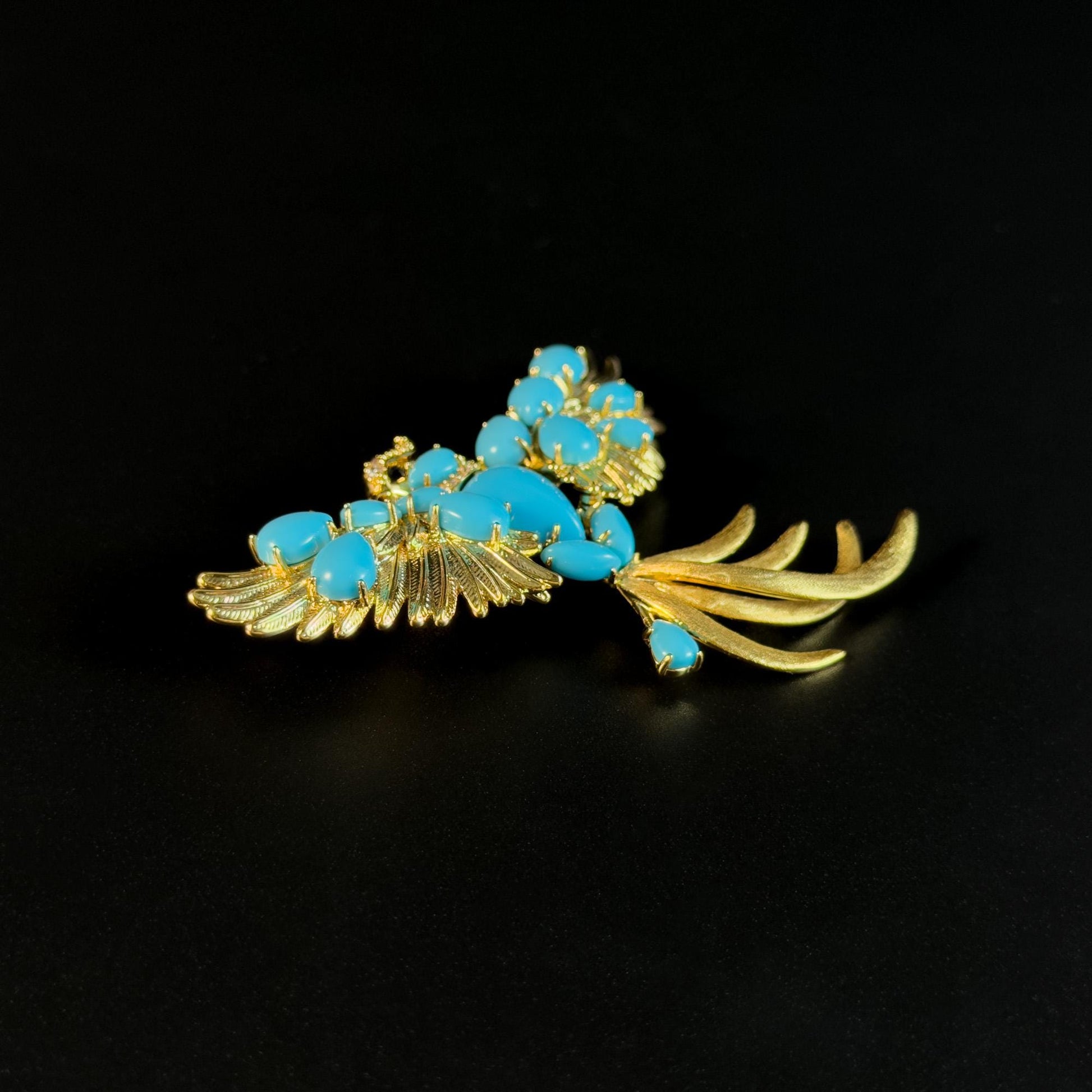 Sapphire and Gold Eagle Brooch