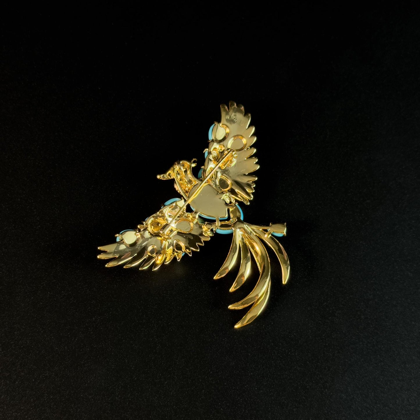 Sapphire and Gold Eagle Brooch