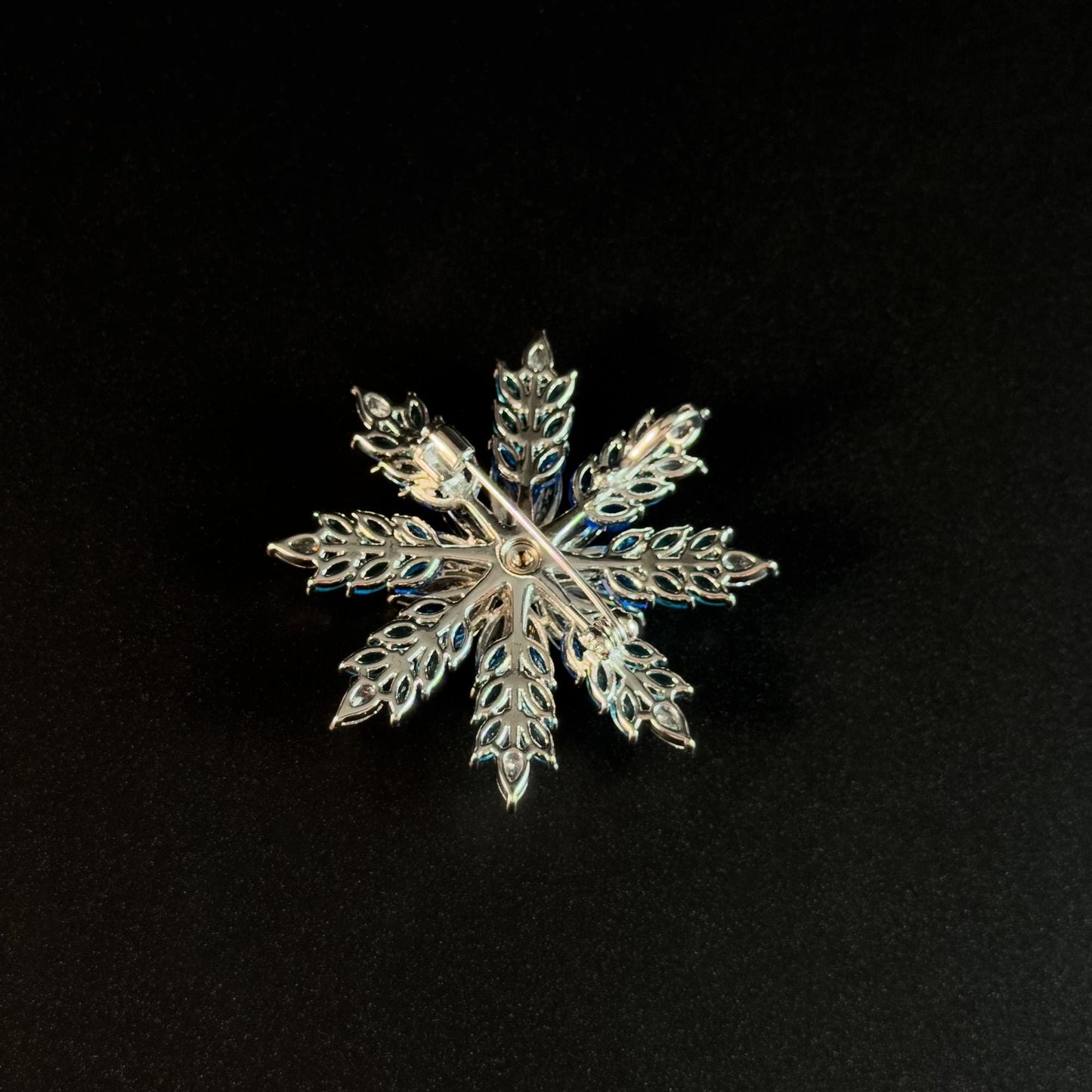 Blue Snowflake-Shaped Brooch