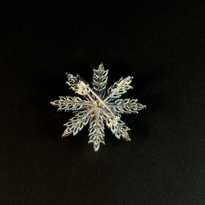 Blue Snowflake-Shaped Brooch