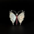 Red Seashell Butterfly Brooch