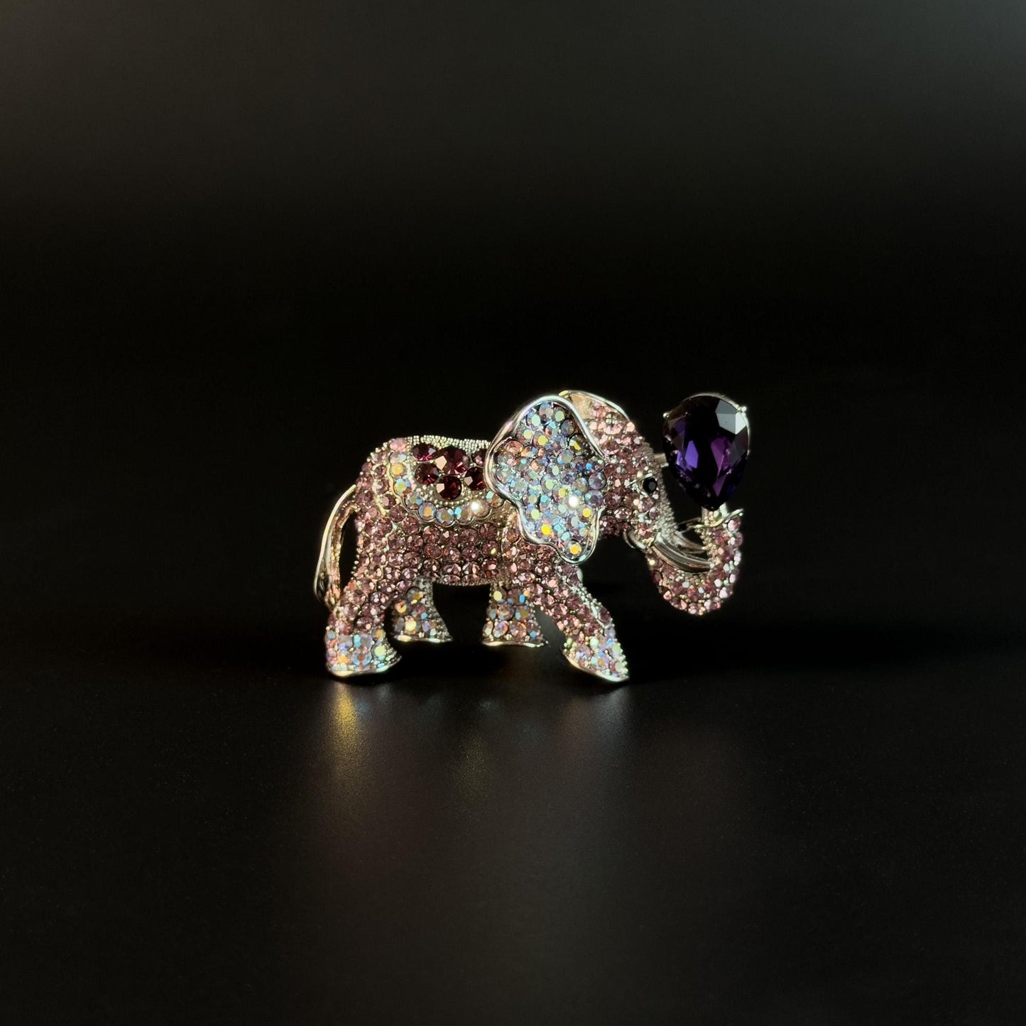 Purple Elephant Brooch