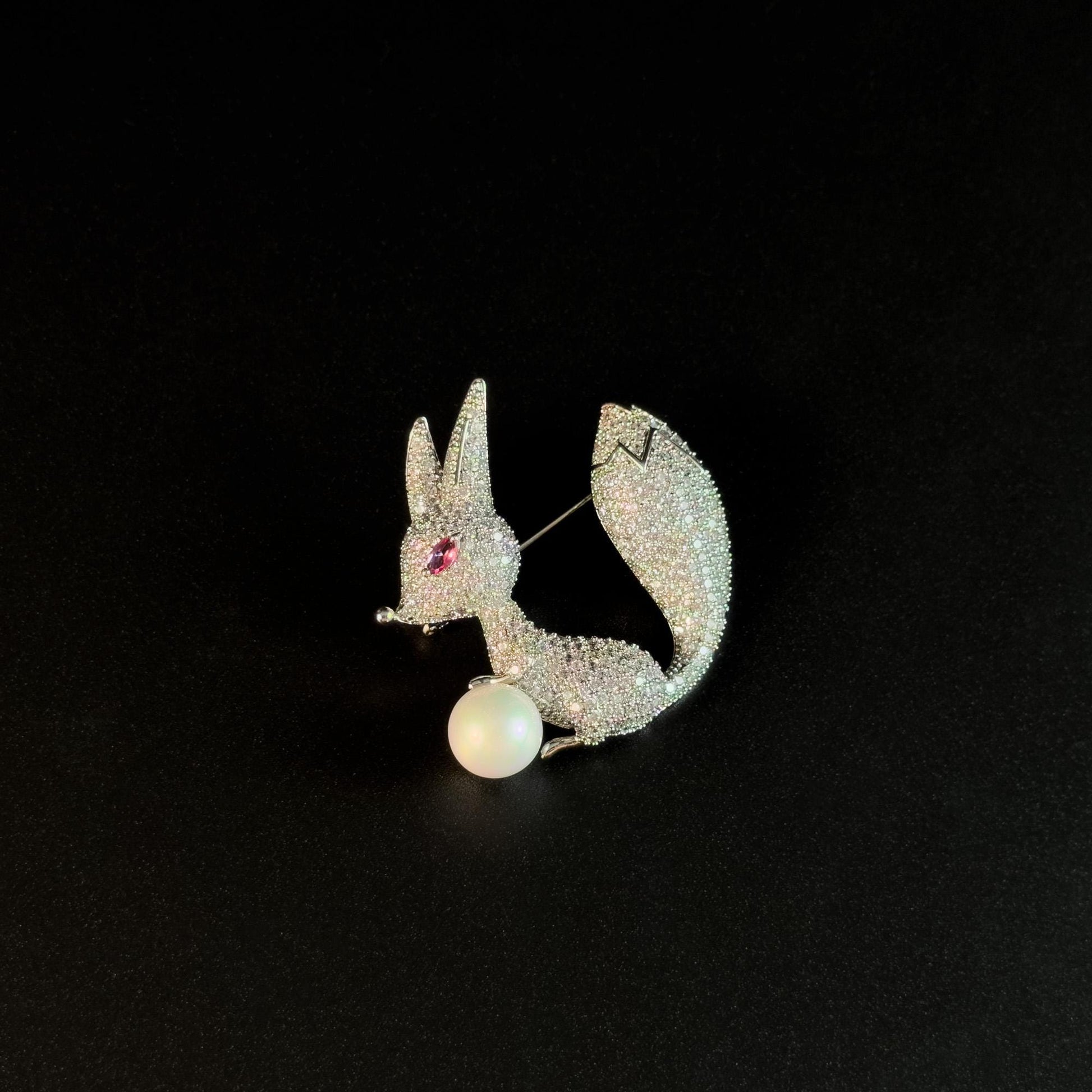 Pearl Fox Brooch