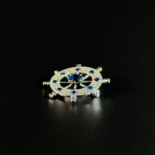 Abderus · Azure Ship's Wheel Brooch