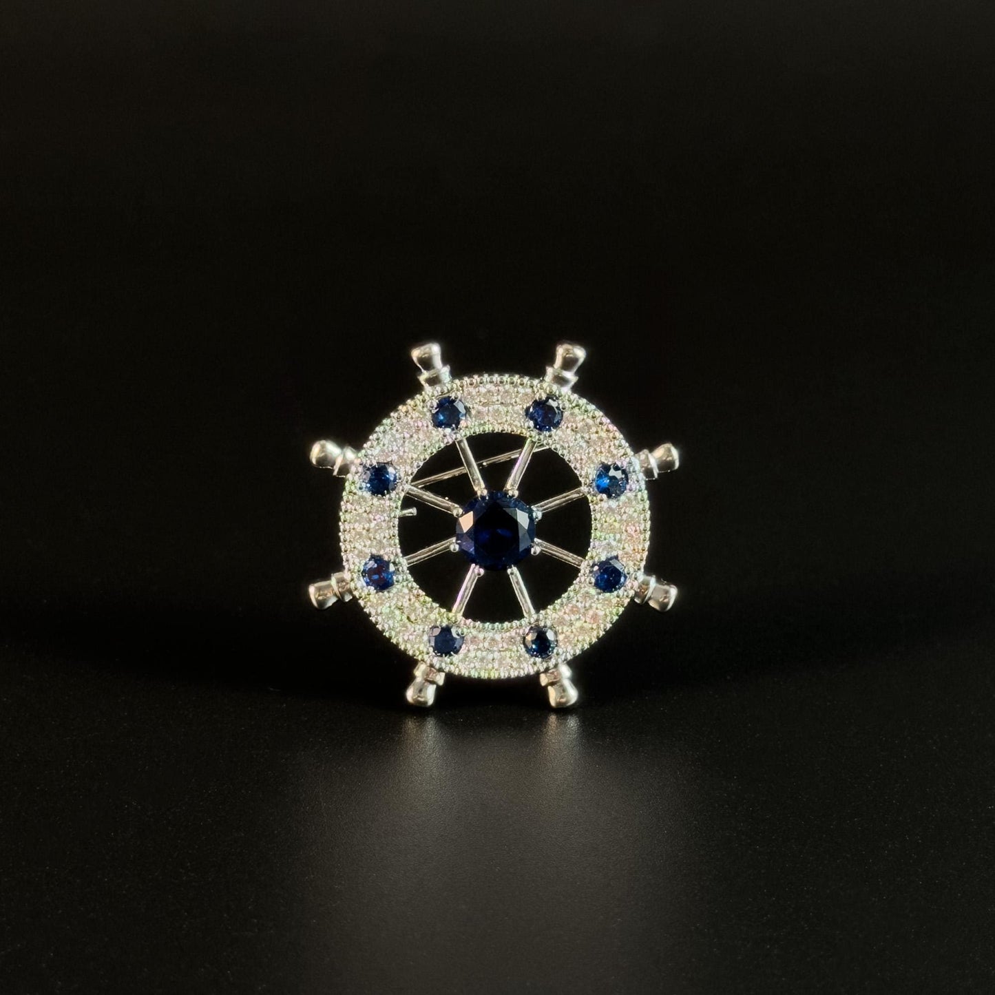 Abderus · Azure Ship's Wheel Brooch
