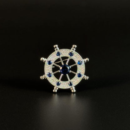 Abderus · Azure Ship's Wheel Brooch