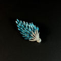Blue Crystal Feather Brooch
