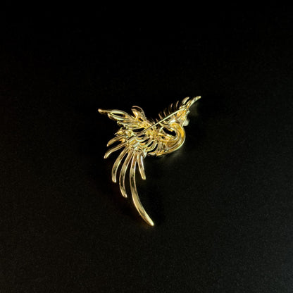 Golden Bird of Paradise Brooch