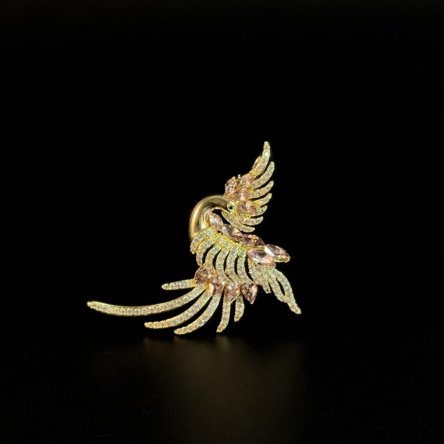 Golden Bird of Paradise Brooch