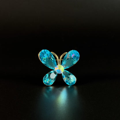 Lake Blue Crystal Butterfly Brooch