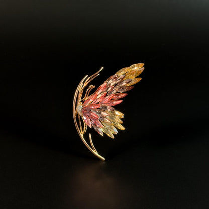 Rose Quartz Butterfly Brooch