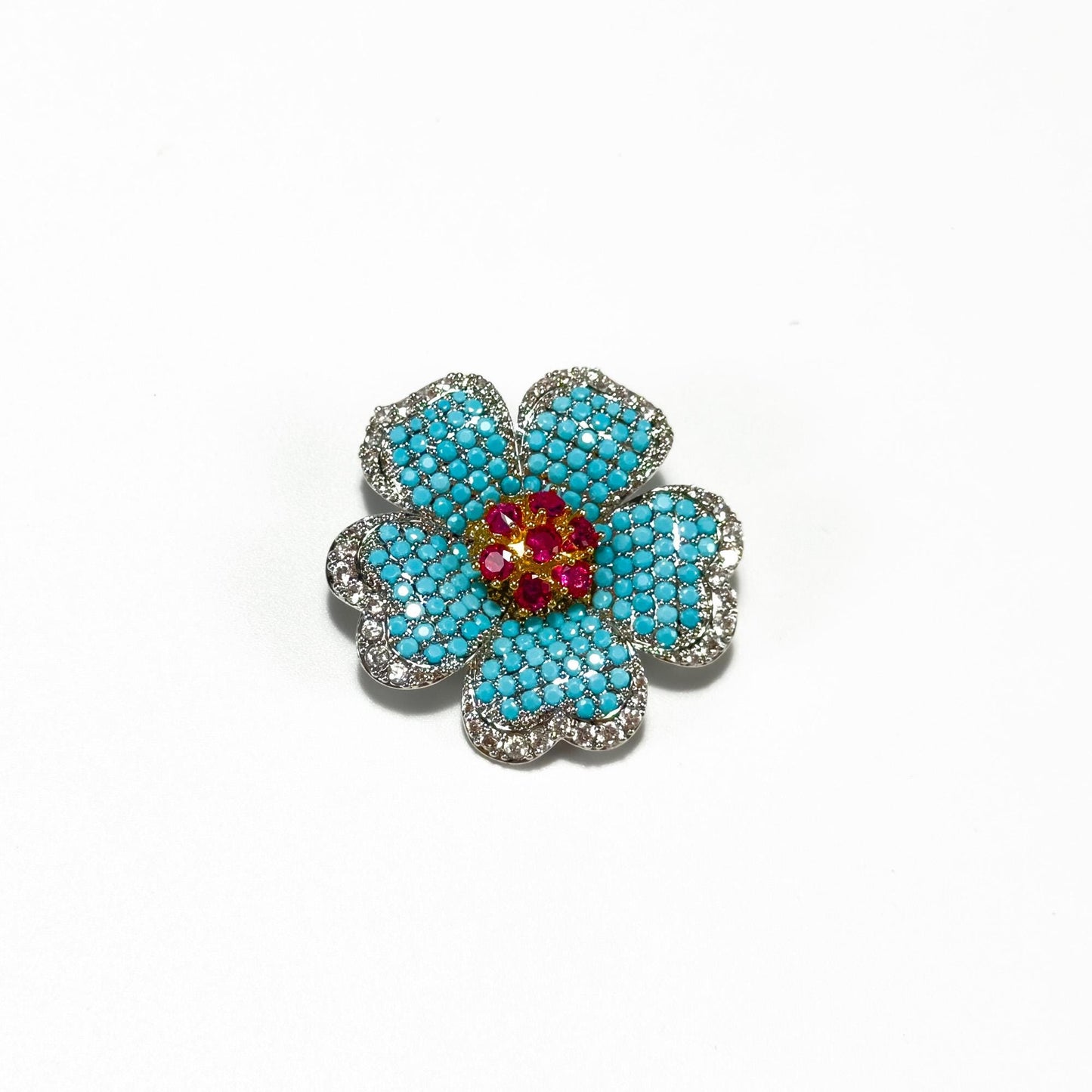 Blue Flower Brooch