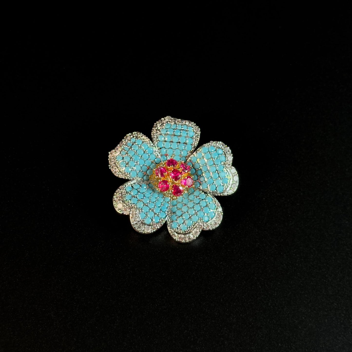 Blue Flower Brooch
