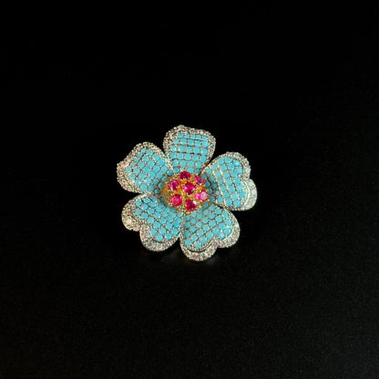 Blue Flower Brooch