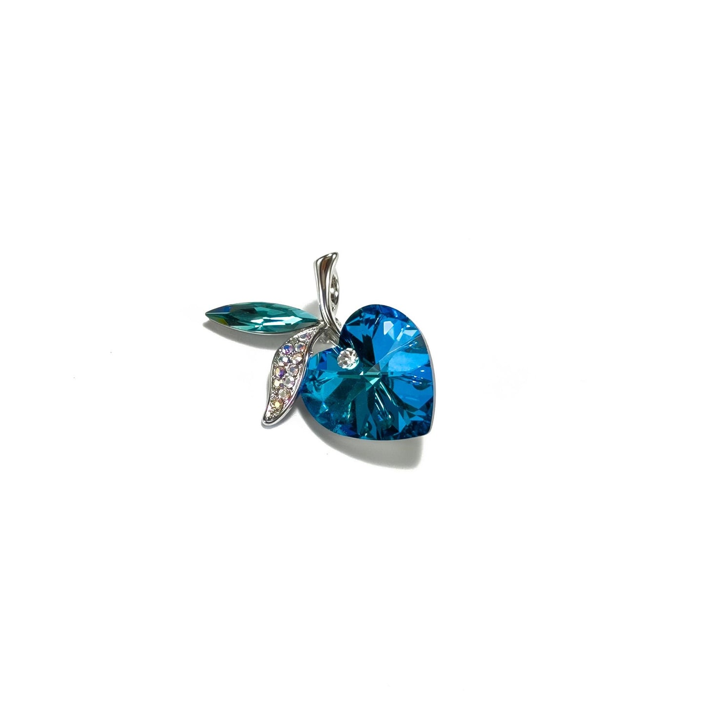 Blue Crystal Apple Brooch