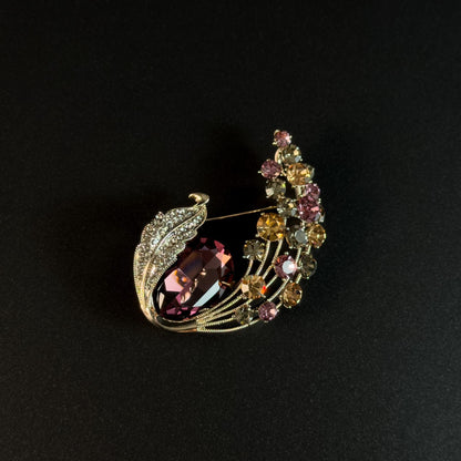 Zircon Feather Brooch