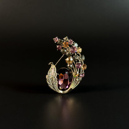 Zircon Feather Brooch
