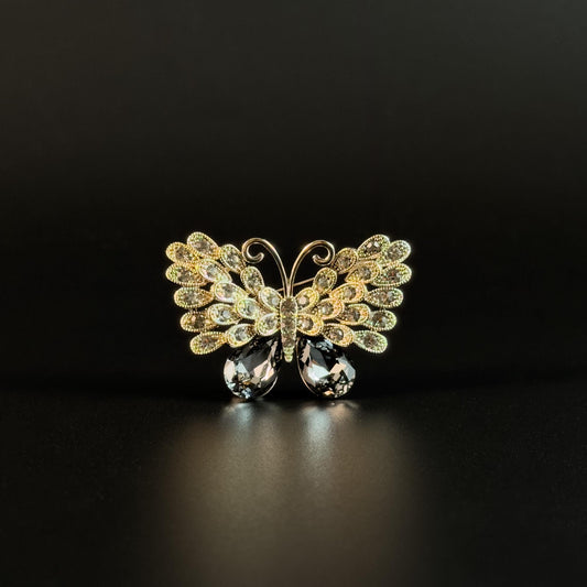 Black and Gold Butterfly Brooch