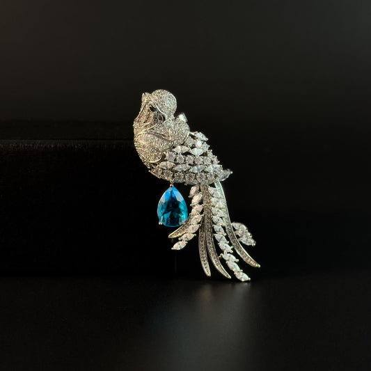 Sapphire Parrot Brooch