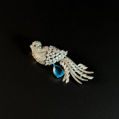 Sapphire Parrot Brooch