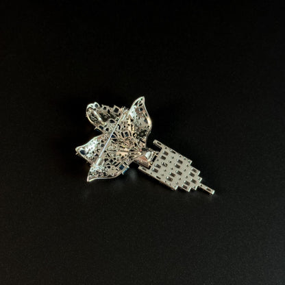 Butterfly Tassel Blue Topaz Brooch