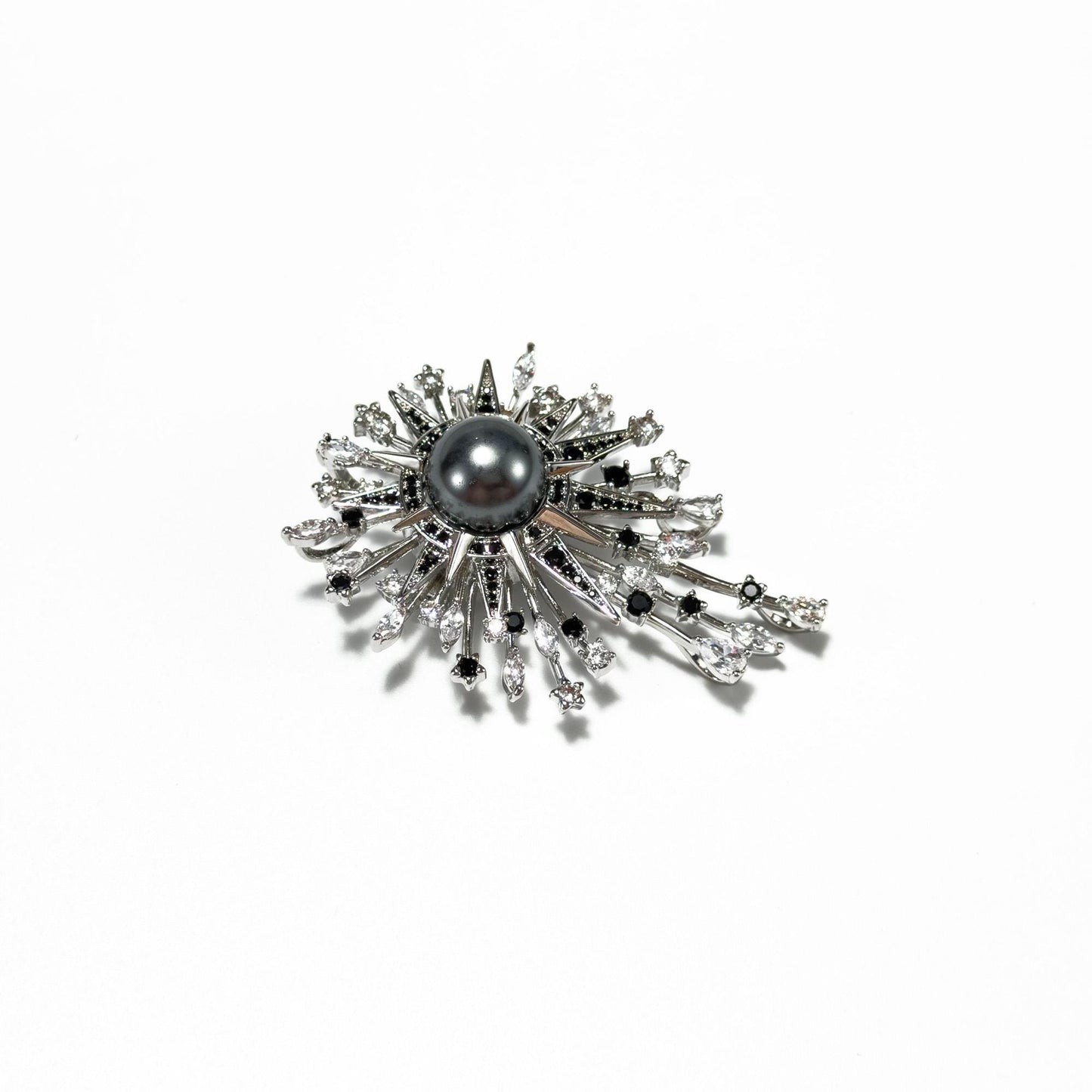 Dazzling Sunflower Black Pearl Brooch