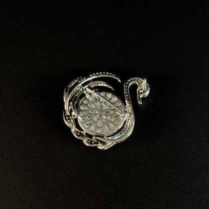 Emerald Swan Brooch