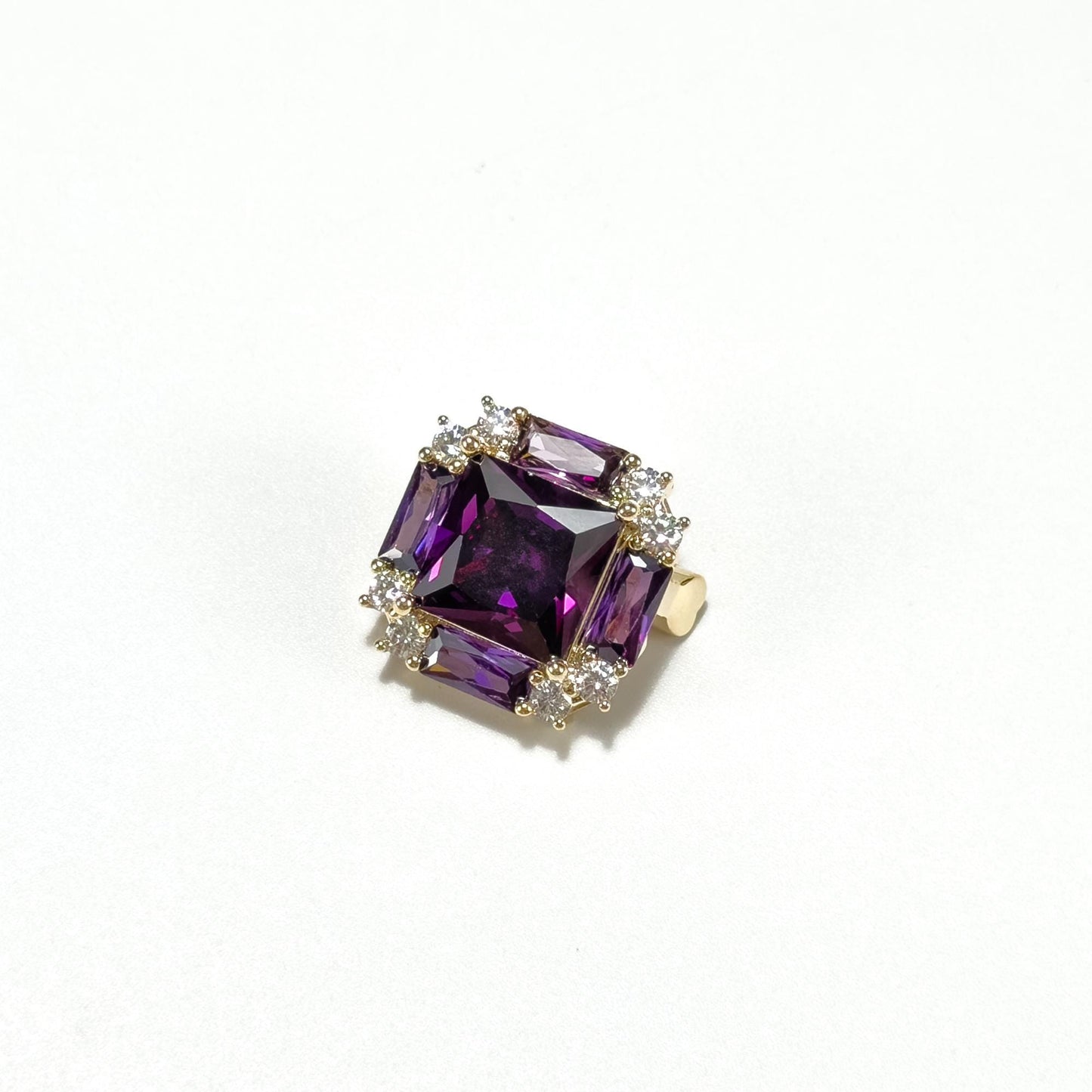 Square Amethyst Brooch