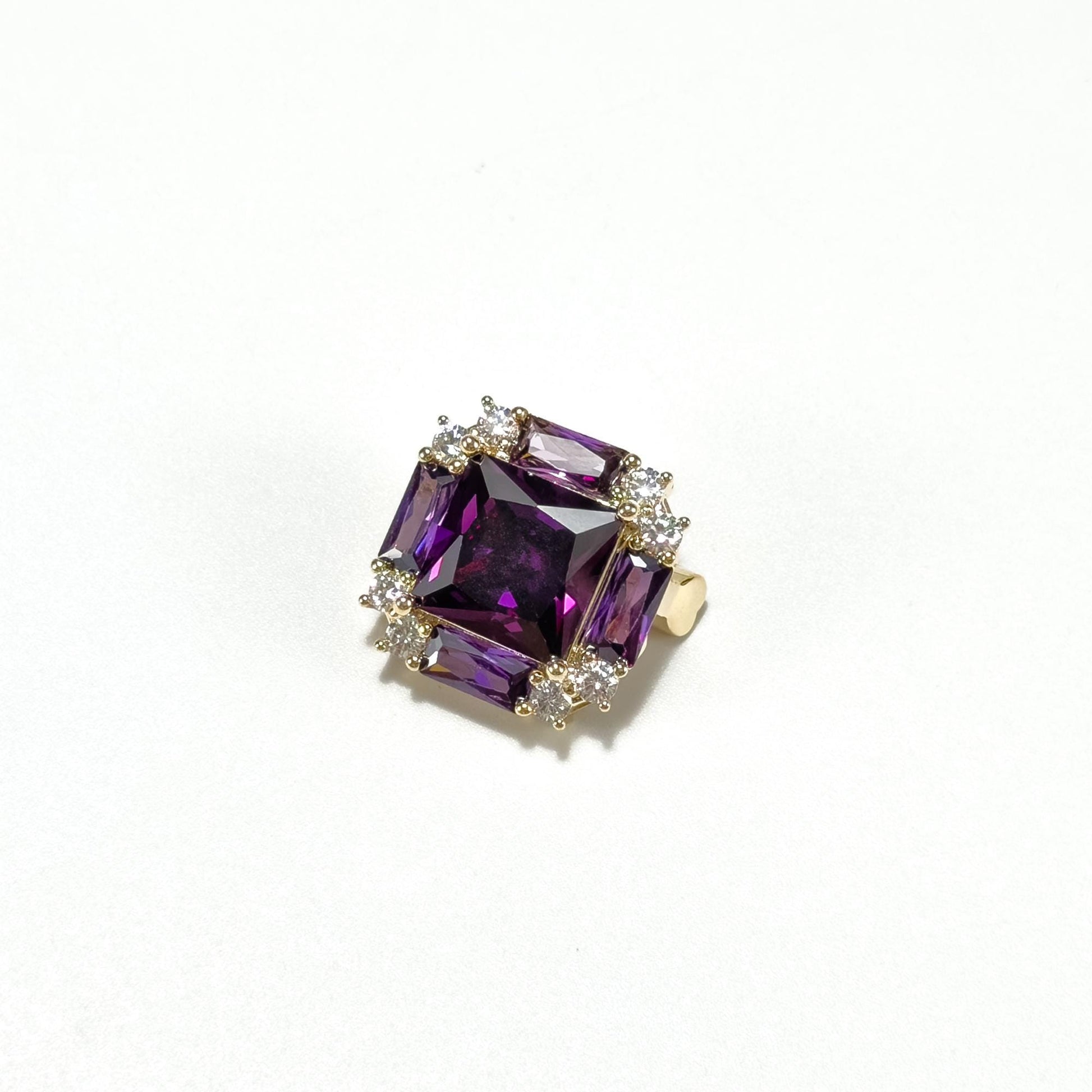 Square Amethyst Brooch