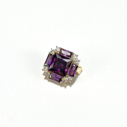 Square Amethyst Brooch