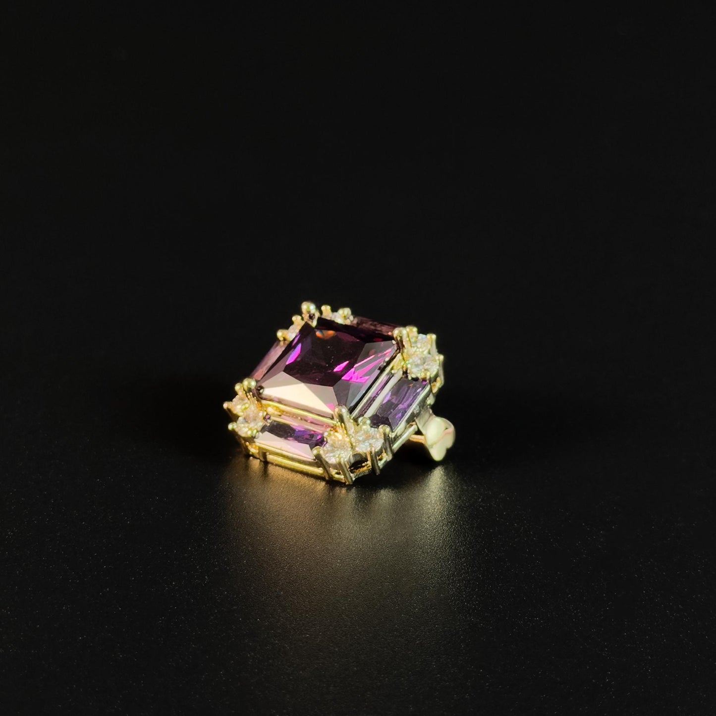 Square Amethyst Brooch