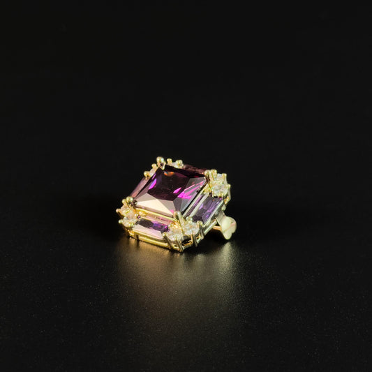 Square Amethyst Brooch