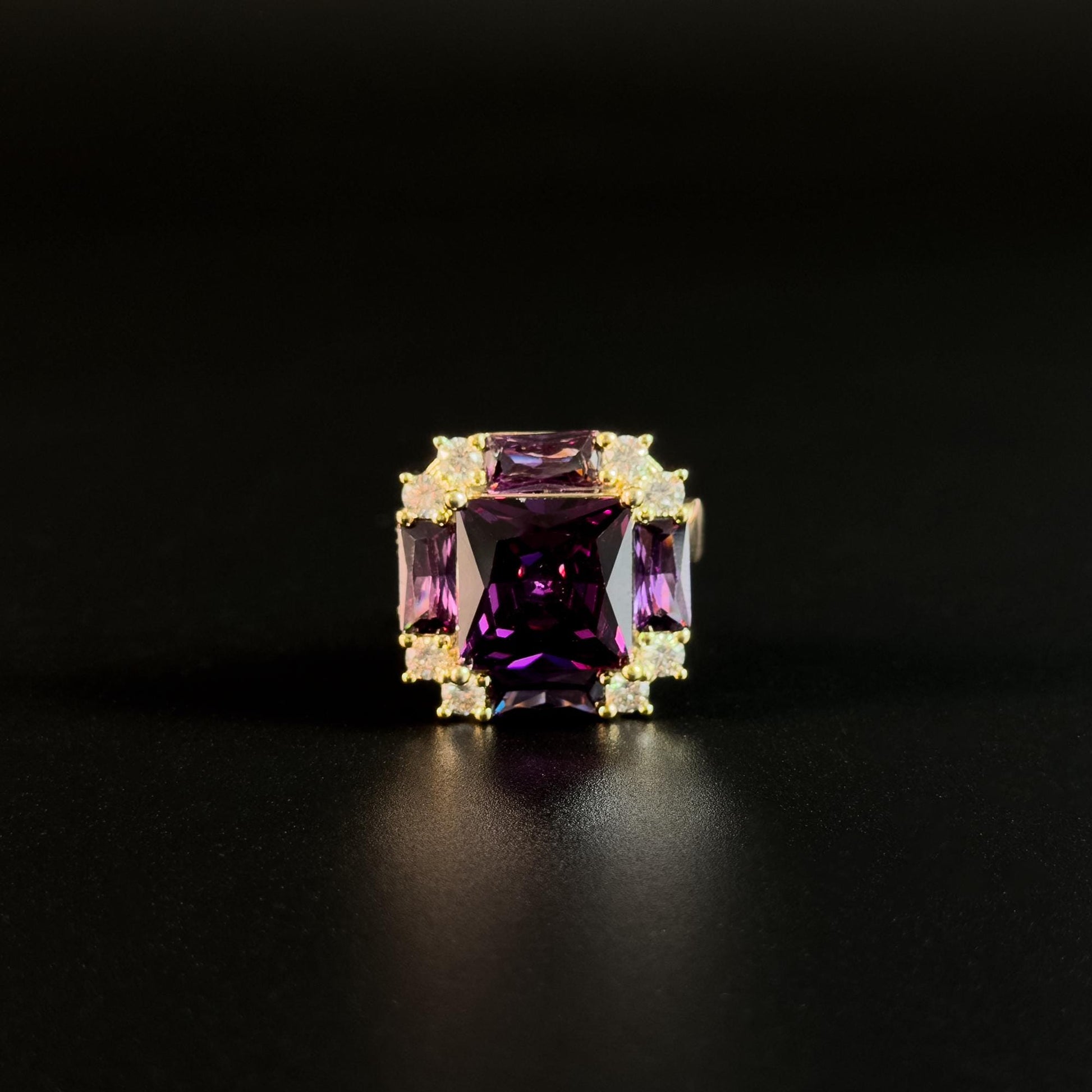 Square Amethyst Brooch
