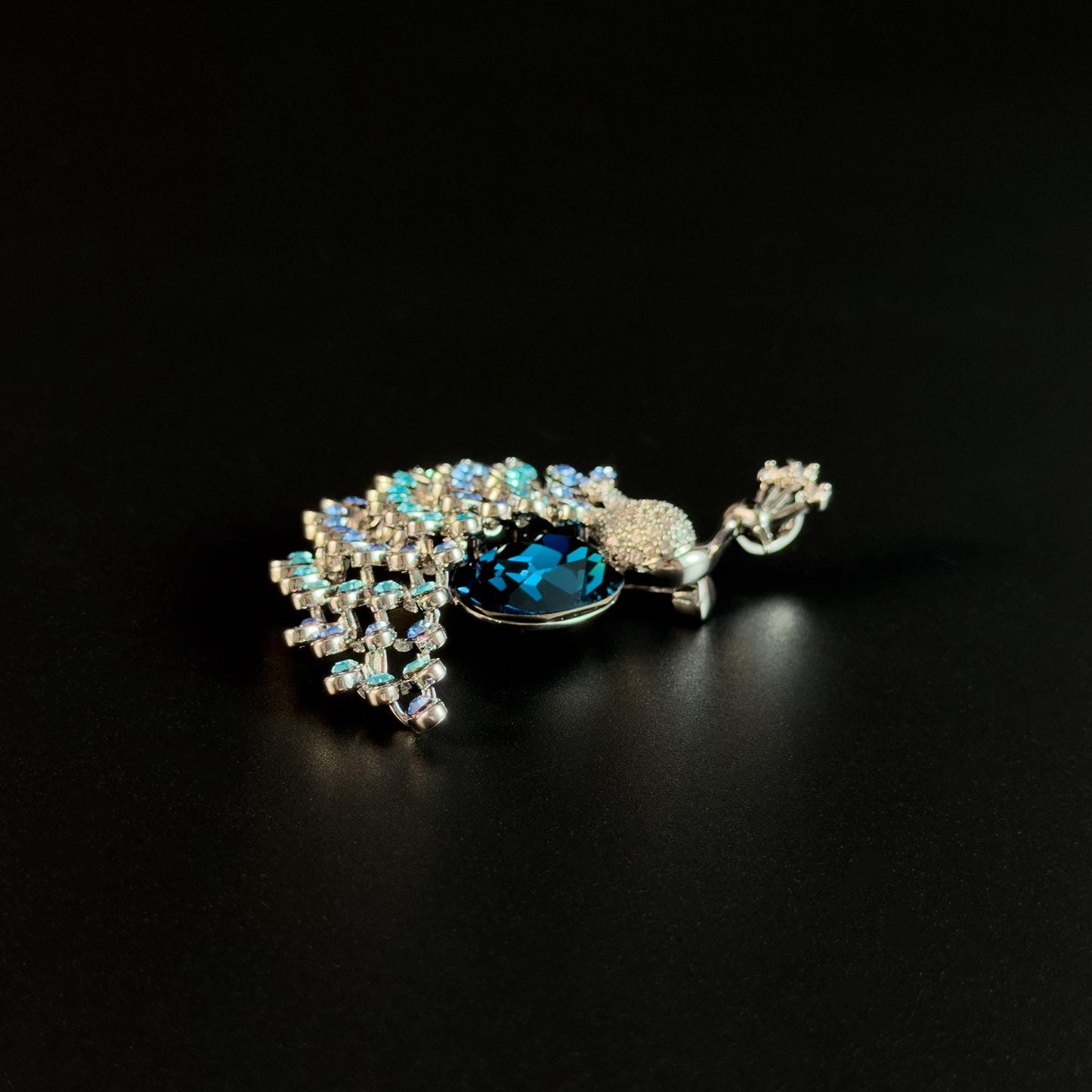 Sapphire Peacock Brooch