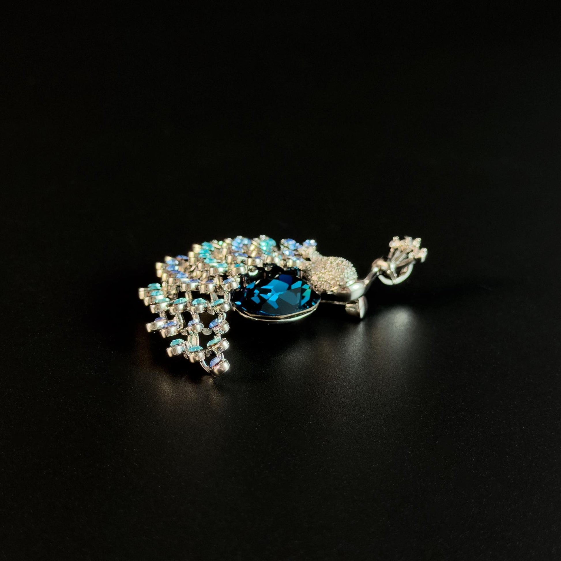 Sapphire Peacock Brooch