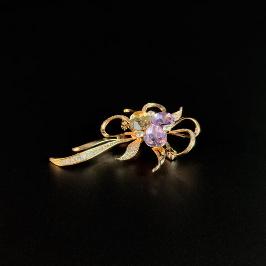 Buphagus · Violet Multi-Strand Bow Brooch