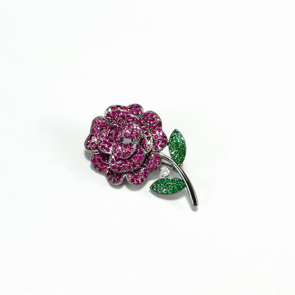 Broteas · Crimson Camellia Brooch