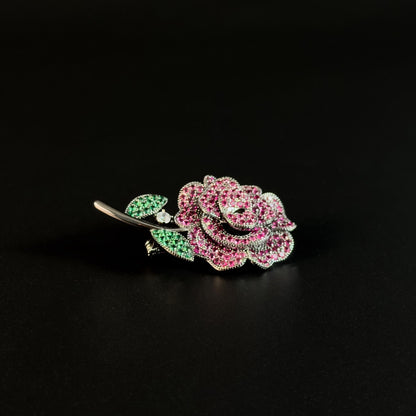 Broteas · Crimson Camellia Brooch
