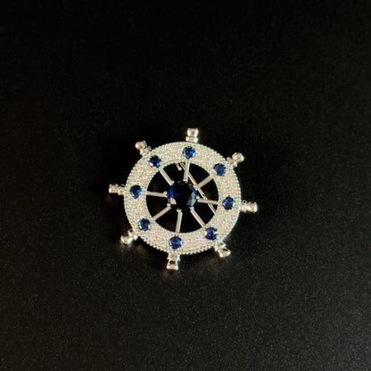 Abderus · Azure Ship's Wheel Brooch