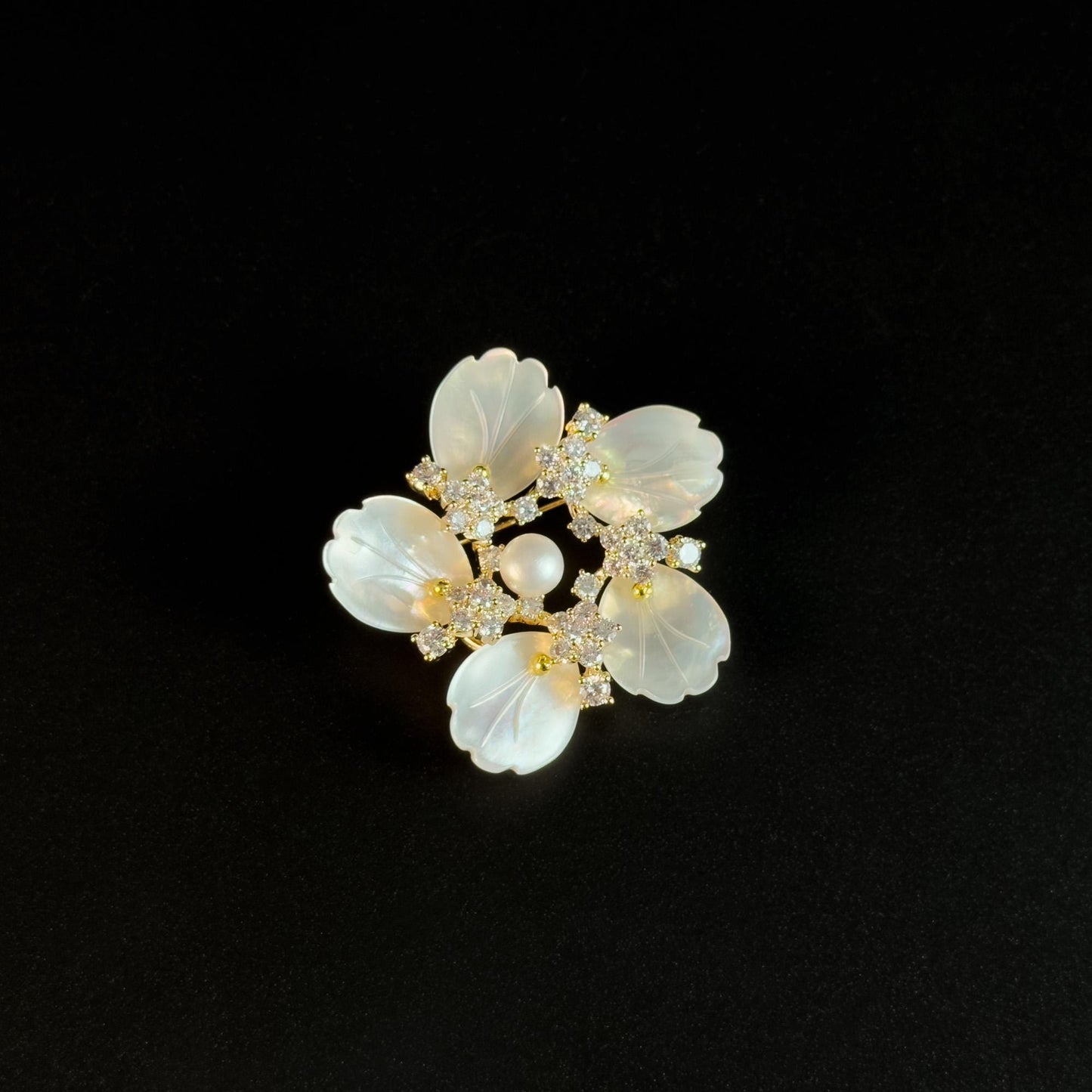 Antheia · Moonlit Cherry Blossom Brooch