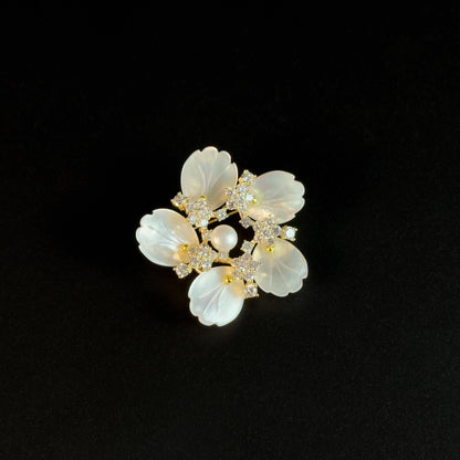 Antheia · Moonlit Cherry Blossom Brooch