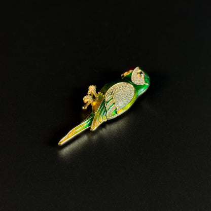 Aellopus · Verdant Enameled Parrot Cufflinks