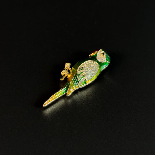 Aellopus · Verdant Enameled Parrot Cufflinks