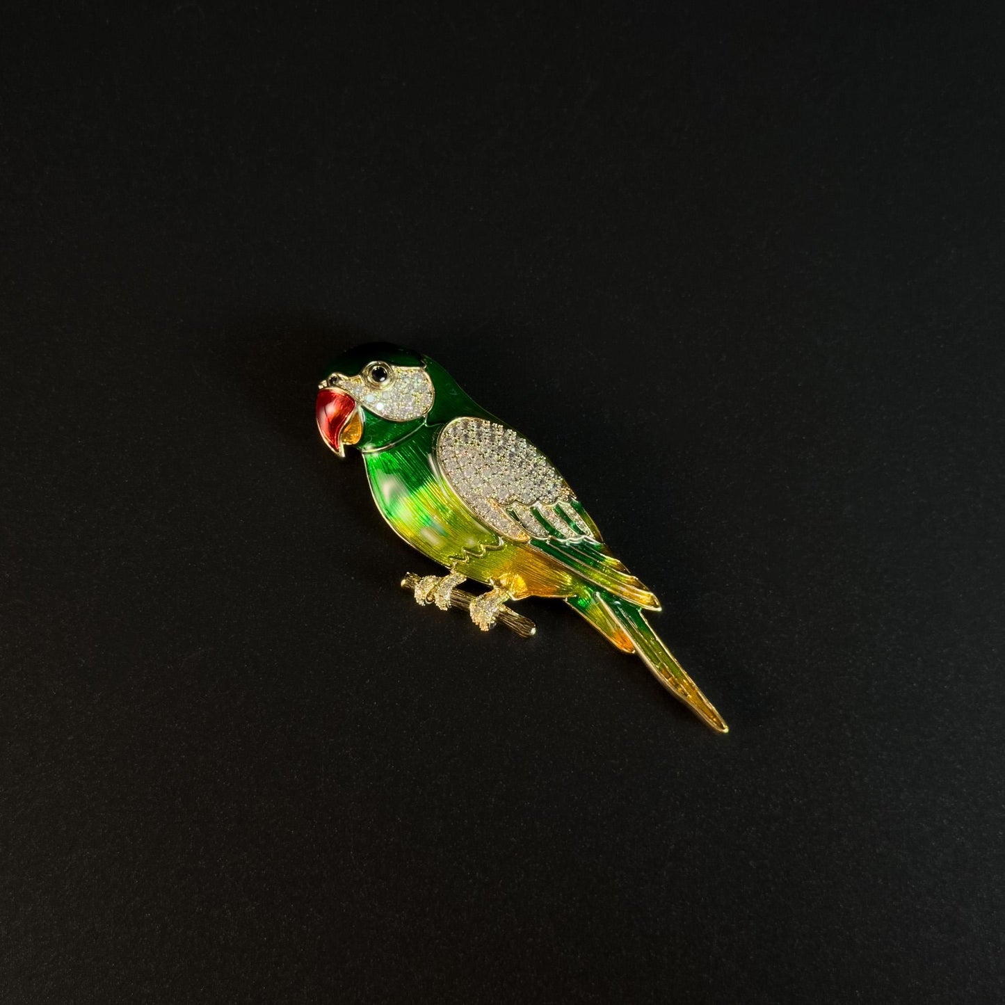 Aellopus · Verdant Enameled Parrot Cufflinks