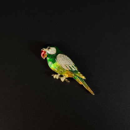 Aellopus · Verdant Enameled Parrot Cufflinks