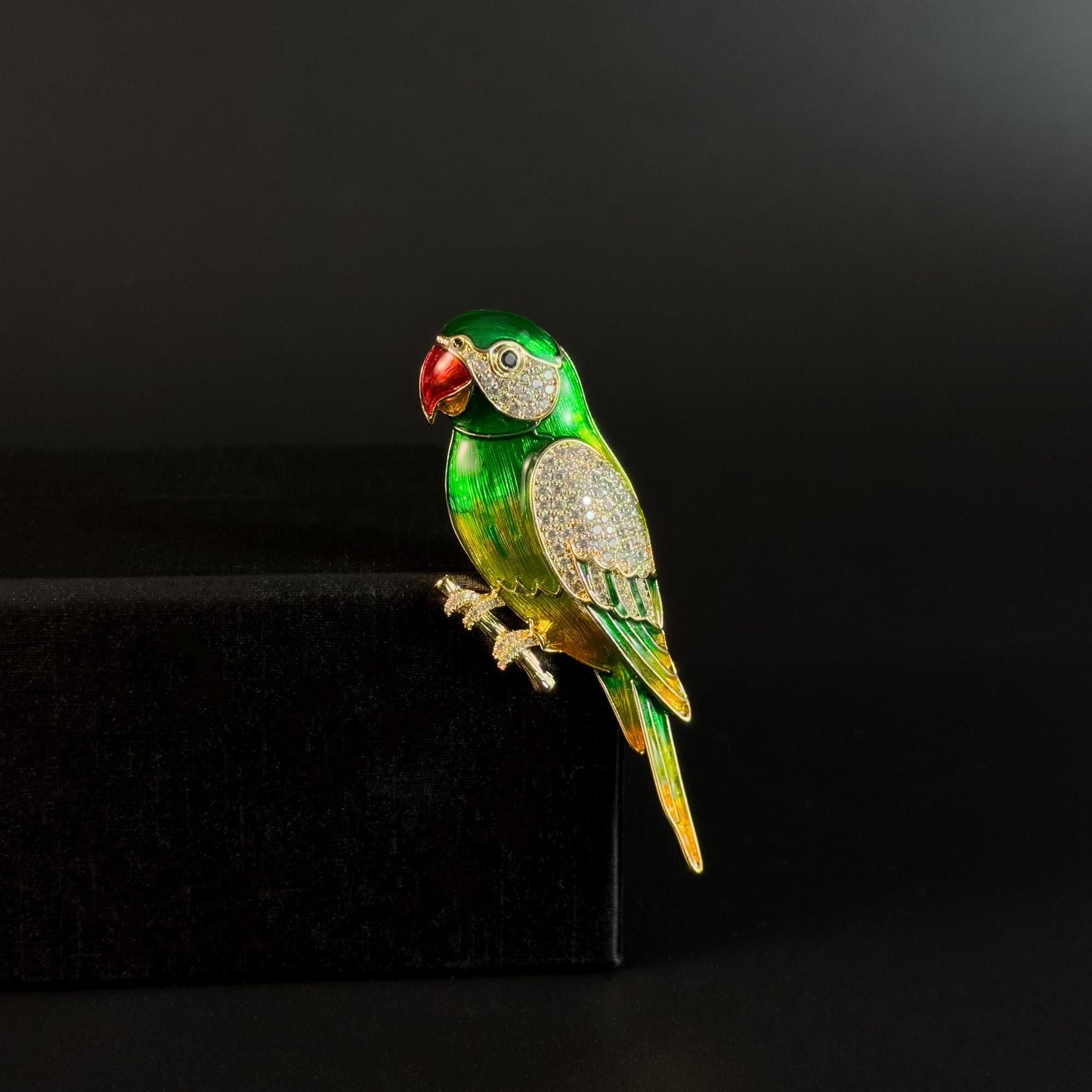 Aellopus · Verdant Enameled Parrot Cufflinks