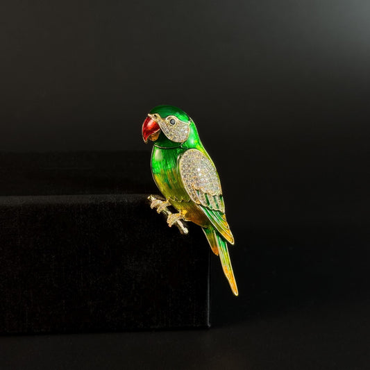 Aellopus · Verdant Enameled Parrot Cufflinks