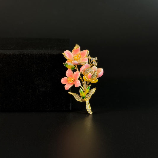 Anchinoe · Rose French Begonia Bouquet Brooch